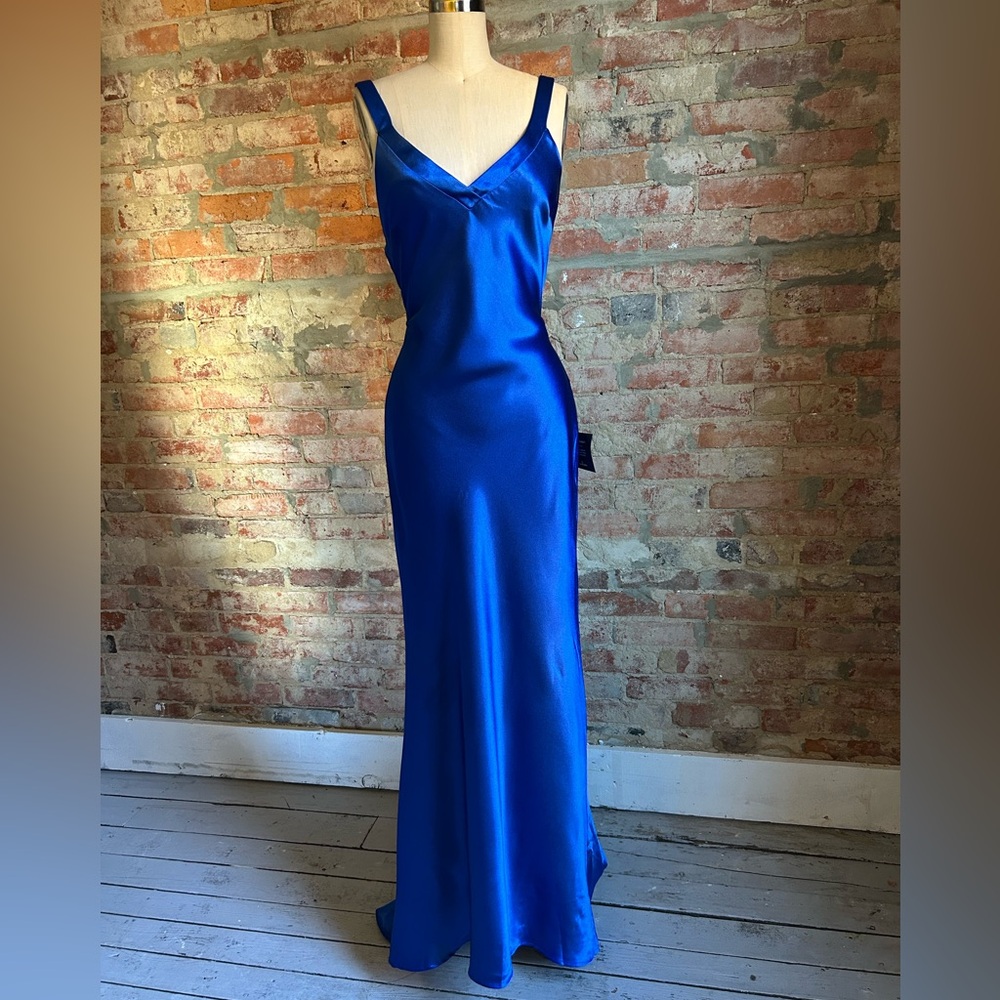 Elegant Blue Satin Gown